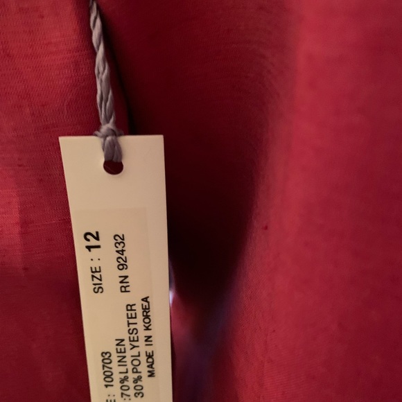 Key Unger Elegant Red Linen 70% 30%polyester Jacket - Picture 5 of 6